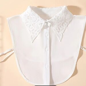 Elegant White Lace Collar Women's Top